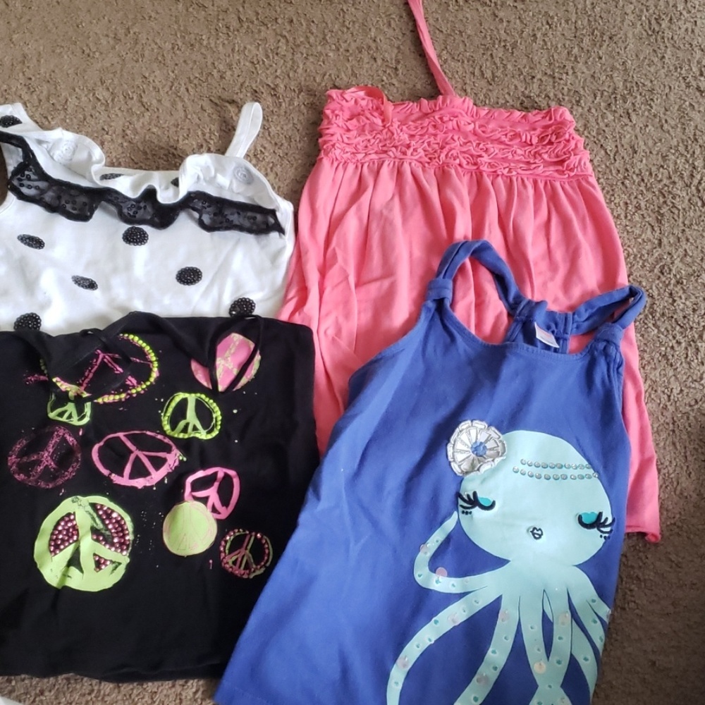 Girls lot of summer shirts sz 7
